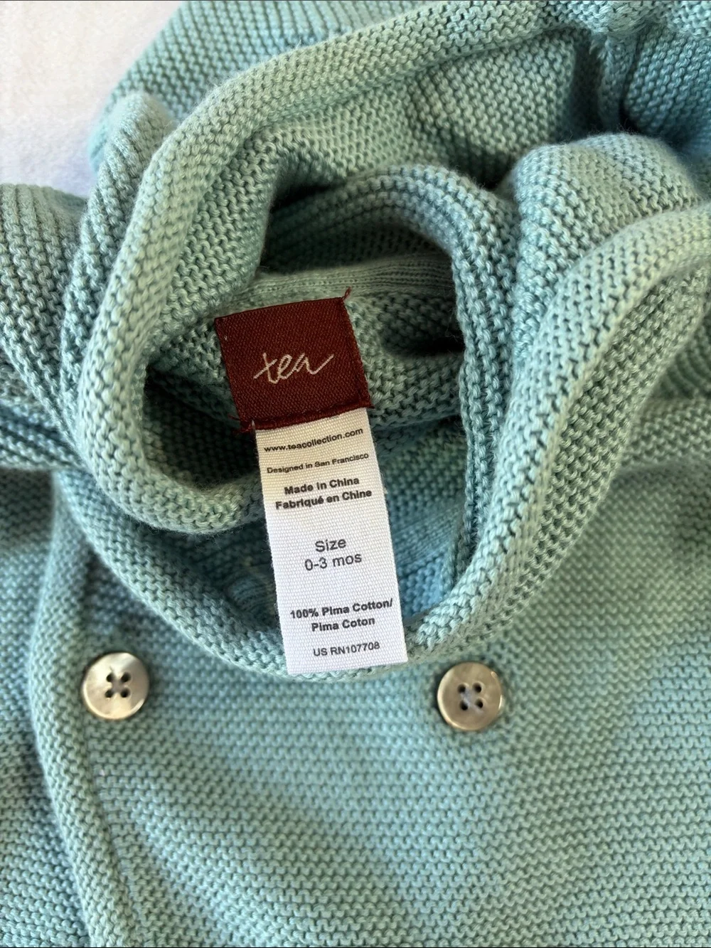 Tea Collection Mint Green Hooded Baby Sweater + Striped Knit Pants